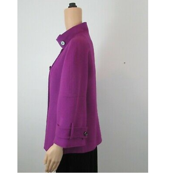 Per Se Magenta Double Breasted Wool angora jacket - Picture 2 of 9
